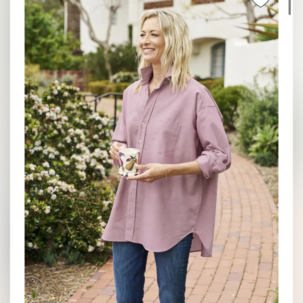 Frank & Eileen Shirley Oversized Button Up In Washed Wine Size Medium
